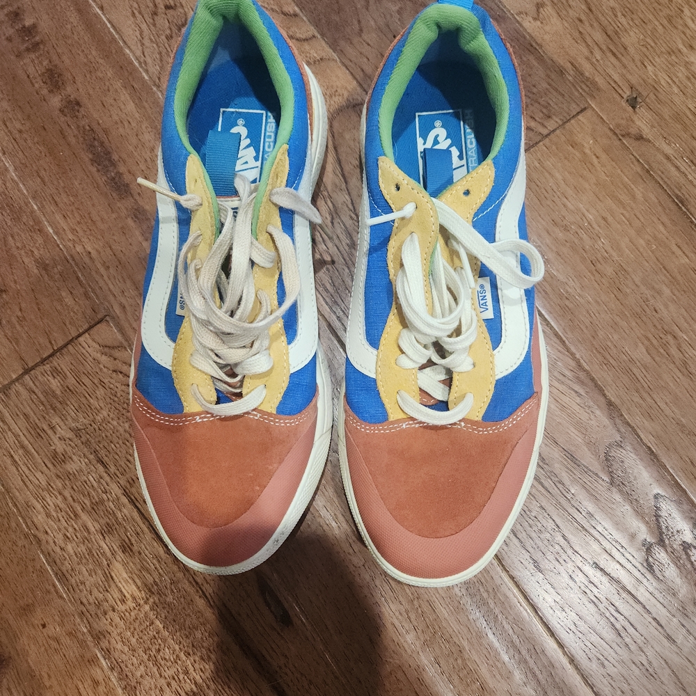Vans Ultra Cush Shoes, coloful Canvas Anf Suede Comfy Mens Sz 9 Wens Sz 10.5